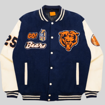 Lyrical Lemonade x Chicago Bears Letterman Varsity Jacket Blue