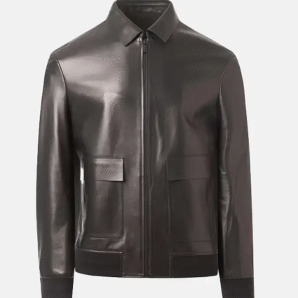 Mens Classic Black Leather Jacket