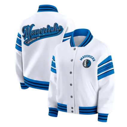 NBA White Dallas Mavericks Fleeces Jacket
