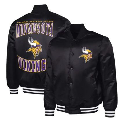 NFL Black Minnesota Vikings Adaptive Team Graphic Jacket