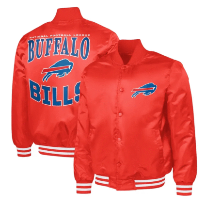 NFL Orange Red Buffalo Bills Adaptive Team Graphic Jacket