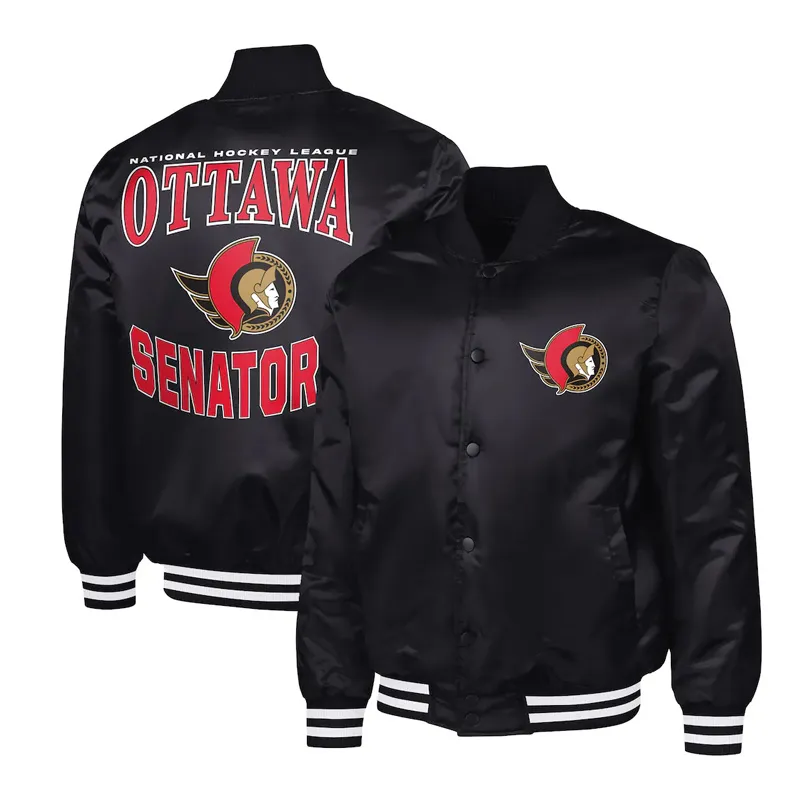 NHL Black Ottawa Senators Adaptive Bold Logo Jacket