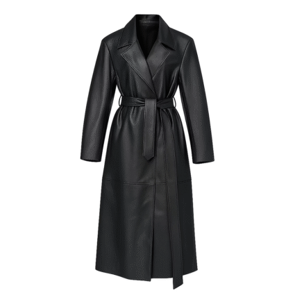 Naomi Watts NYC Black Leather Coat