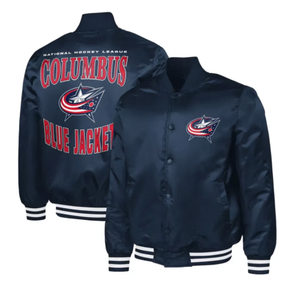 Navy NHL Columbus Blue Jackets Adaptive Bold Logo Jackets