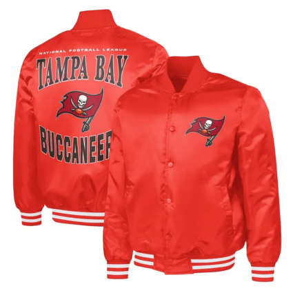 Orange Red NFL Tampa Bay Buccaneers Adaptive Team Graphic Jacket