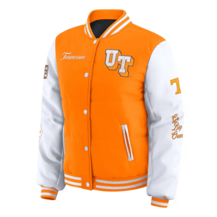 Orange White NCAA Tennessee Volunteers Puffer Jacket