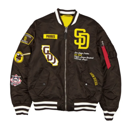 San Diego Padres Brown Bomber Satin Jacket