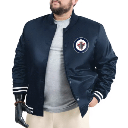 Winnipeg Jets Adaptive Bold Logo Varsity Satin Jacket