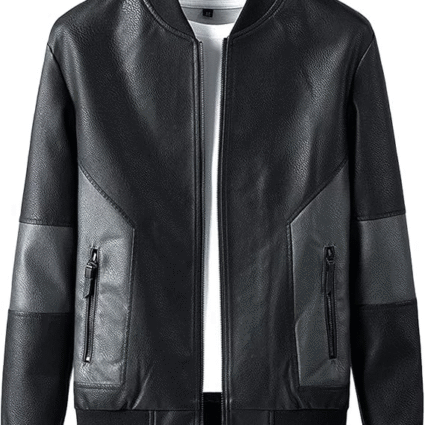 Zipped Cuffs Leather Jacket