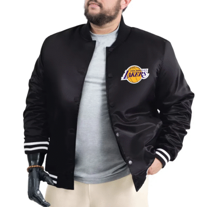 Black Gray NBA Los Angeles Lakers Adaptive Bold Logo Jacket