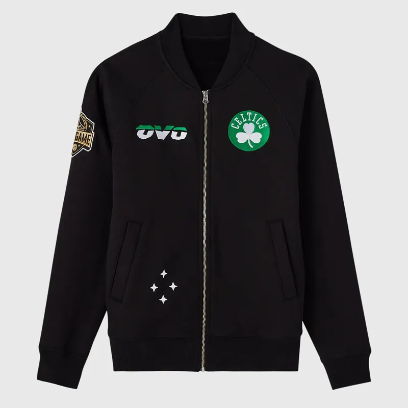Black NBA OVO Boston Celtics Fleece Jacket