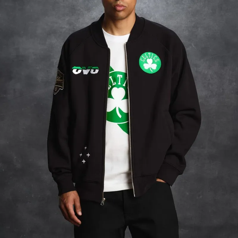 Boston Celtics OVO Black Fleece Jacket - Image 3