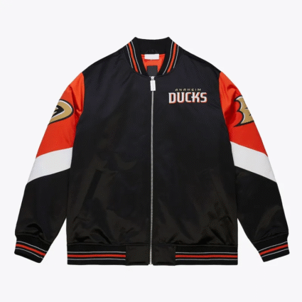 Black NHL Anaheim Ducks Throw It Back Jacket