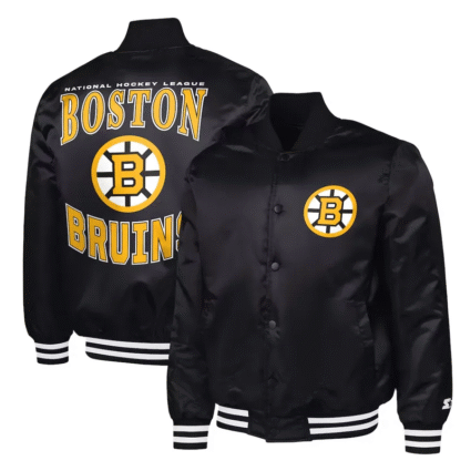 Black NHL Boston Bruins Adaptive Bold Logo Jackets