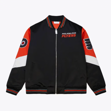 Black NHL Philadelphia Flyers Throw It Back Jacket