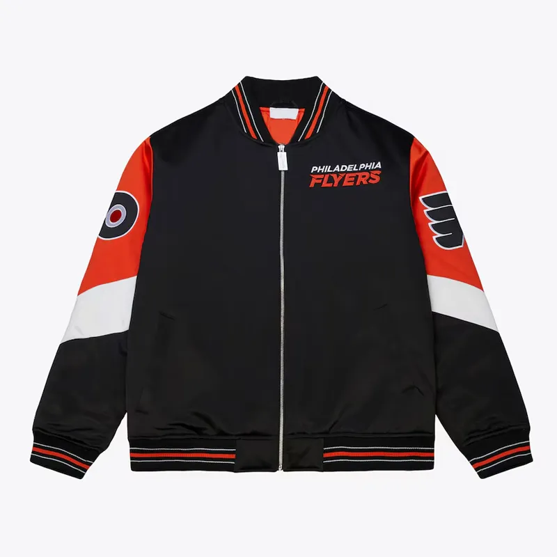 Black NHL Philadelphia Flyers Throw It Back Jacket