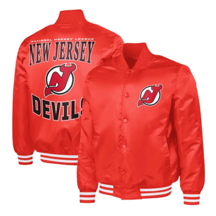 Black Red NHL New Jersey Devils Adaptives Bold Logo Jacket