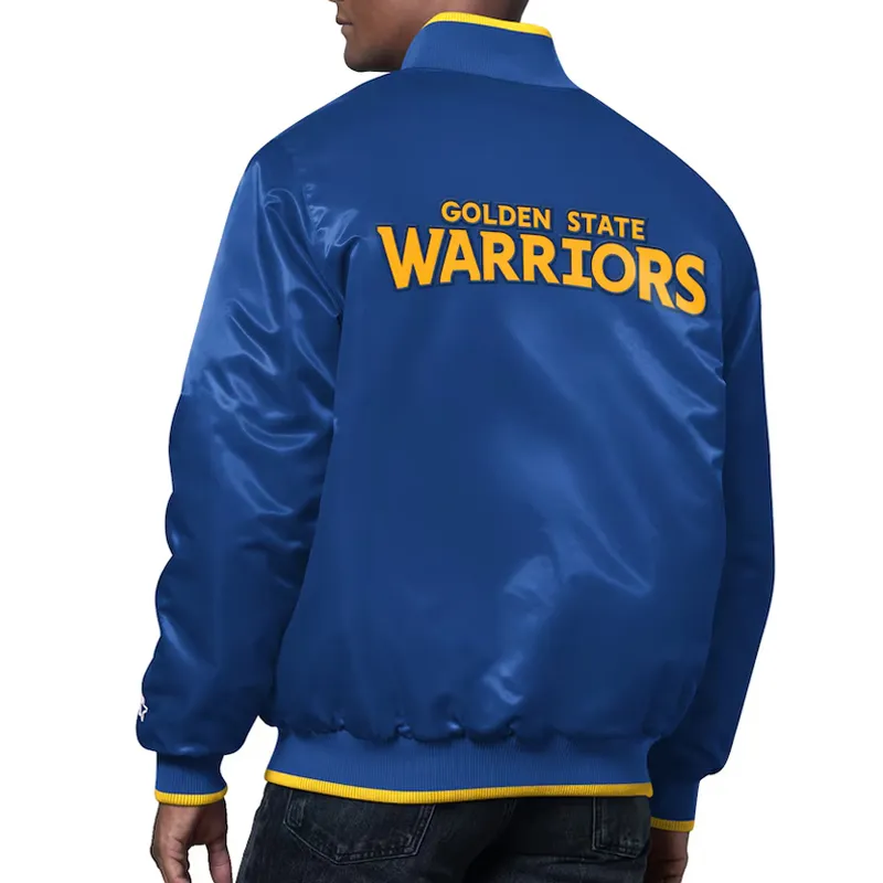 The Ambassador Golden State Warriors Varsity Satin Jacket - Image 2