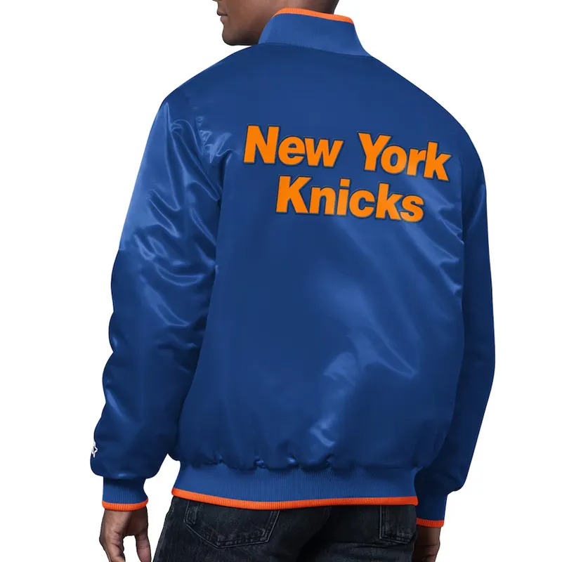 The Ambassador New York Knicks Varsity Satin Jacket - Image 2