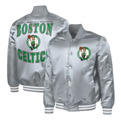 Boston Celtics Adaptive Bold Logo Varsity Satin Jackets