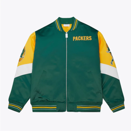 Green Bay Packers Throw It Back Heavyweight Satin Jacket