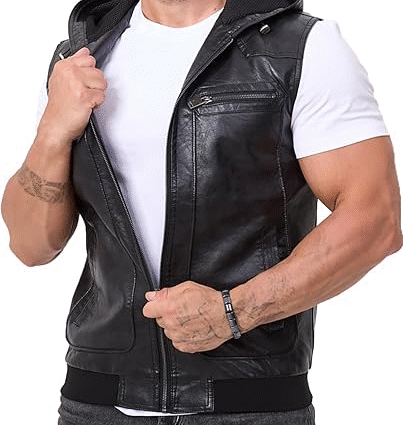 Leather Sleeveless Vest