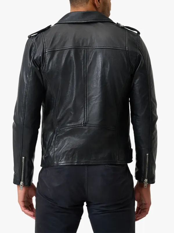Marco Biker Leather Jacket - Image 3