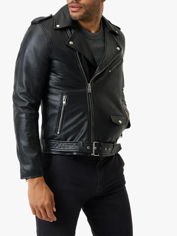Marco Biker Leather Jacket - Image 2