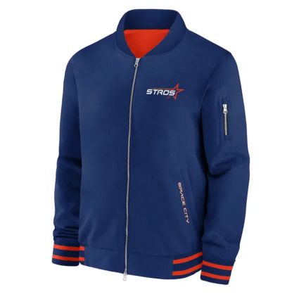 Navy City Connect Houston Astros Dugout Bomber Jacket