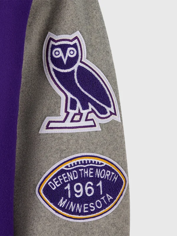 OVO 2025 Minnesota Vikings Varsity Jacket - Image 3