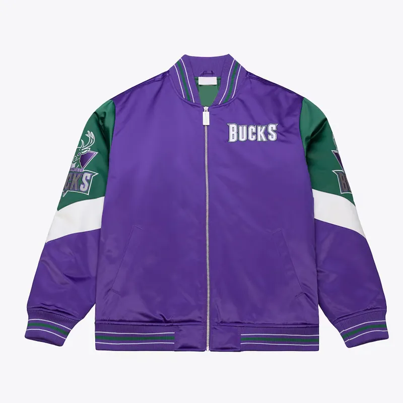 Purple NBA Milwaukee Bucks Throw It Back Jacket