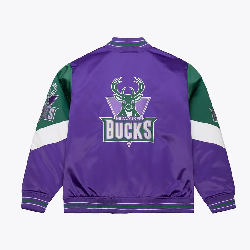 Milwaukee Bucks Throw It Back Heavyweight Satin Jacket - Image 2