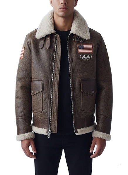 ralph lauren team usa b3 bomber leather jacket