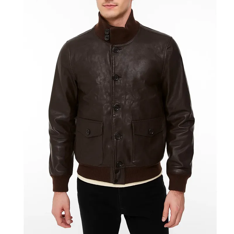 A1 Flight Bomber Leather Jacket - Image 5