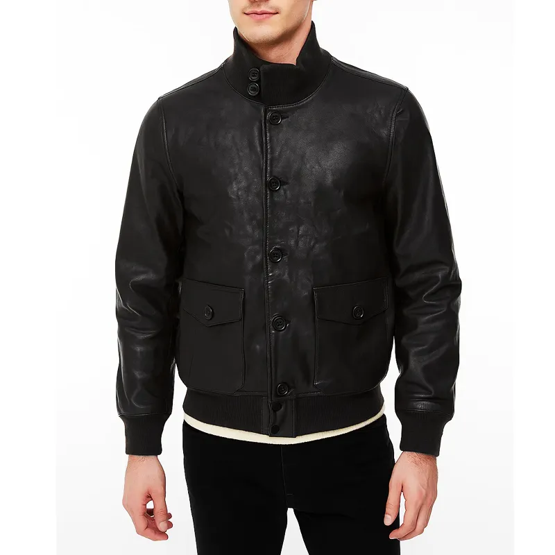 A1 Flight Bomber Leather Jacket - Image 7