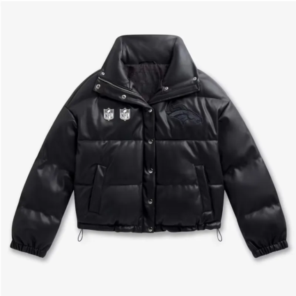 Denvers Broncos Puffer Leather Jacket
