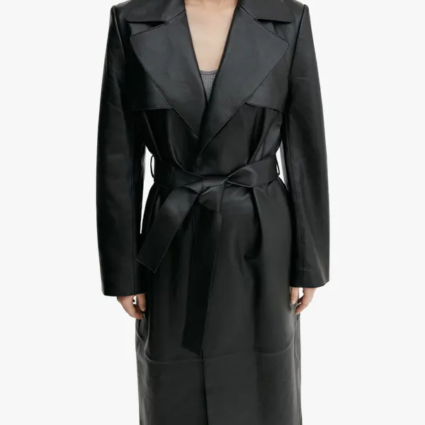 Mango 100% Leather Trench Coat