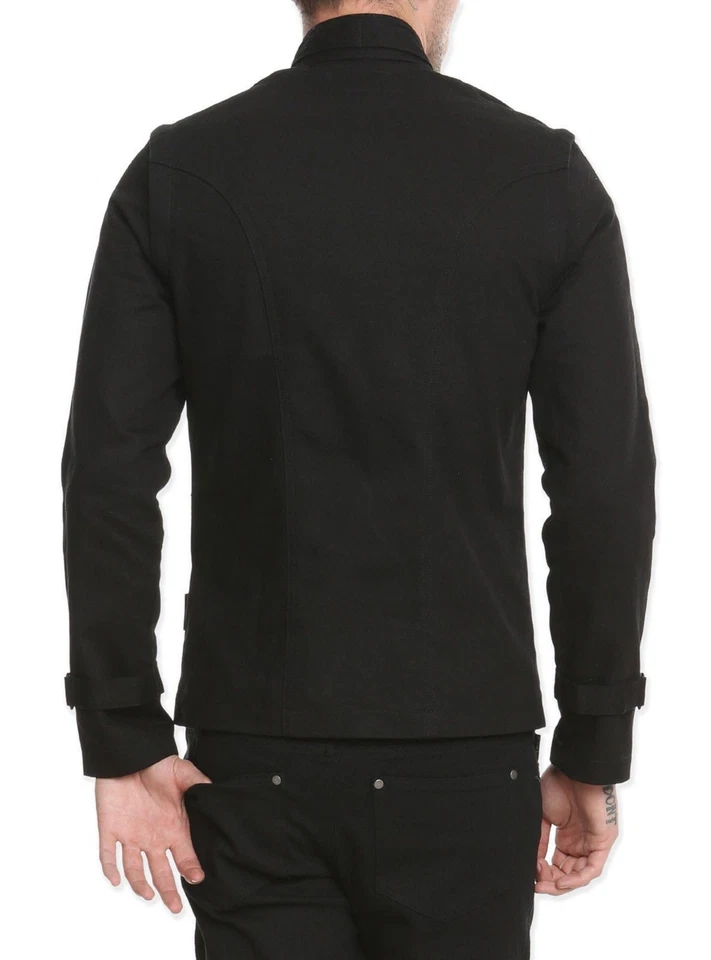 Men's Gothic Buckle Strap Military Jacket Punk Rock Cyber Steampunk Coat - Image 2