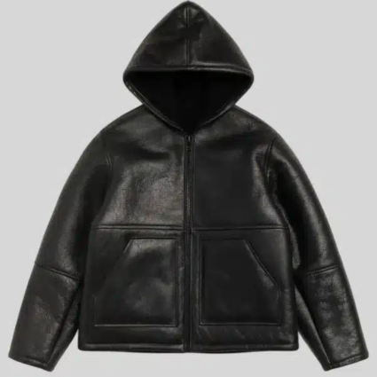 Stussy Shearling Hooded Jacket Black