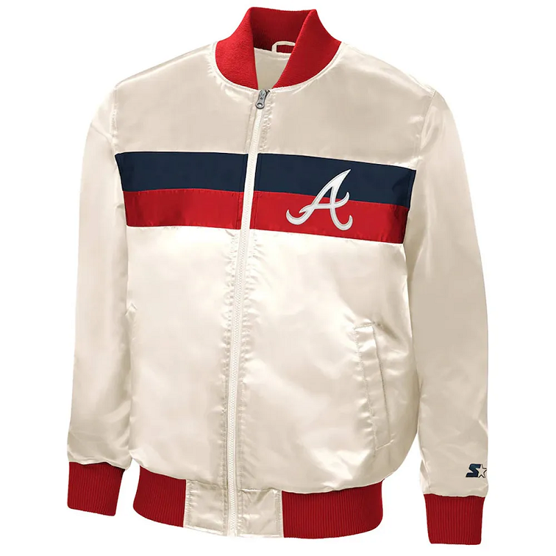 The Ambassador Home Atlanta Braves Cream Satin Jacket