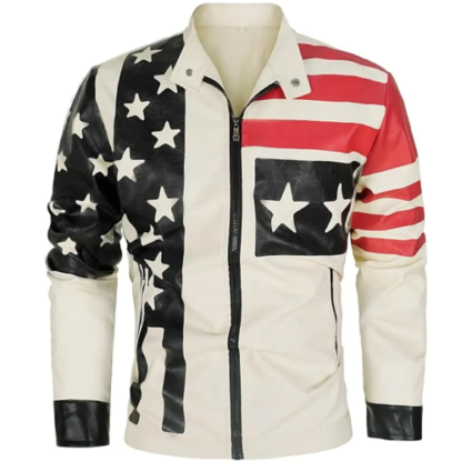 Vintage American Flag Leather Jacket