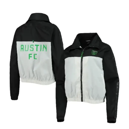 Austin FC Black And White Bomber Zipper Jacket