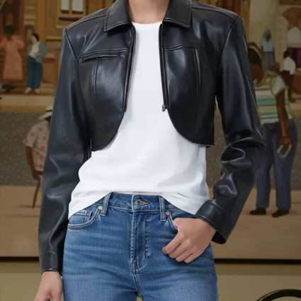 Beyond the Gates Trisha Mann Black Cropped Jacket