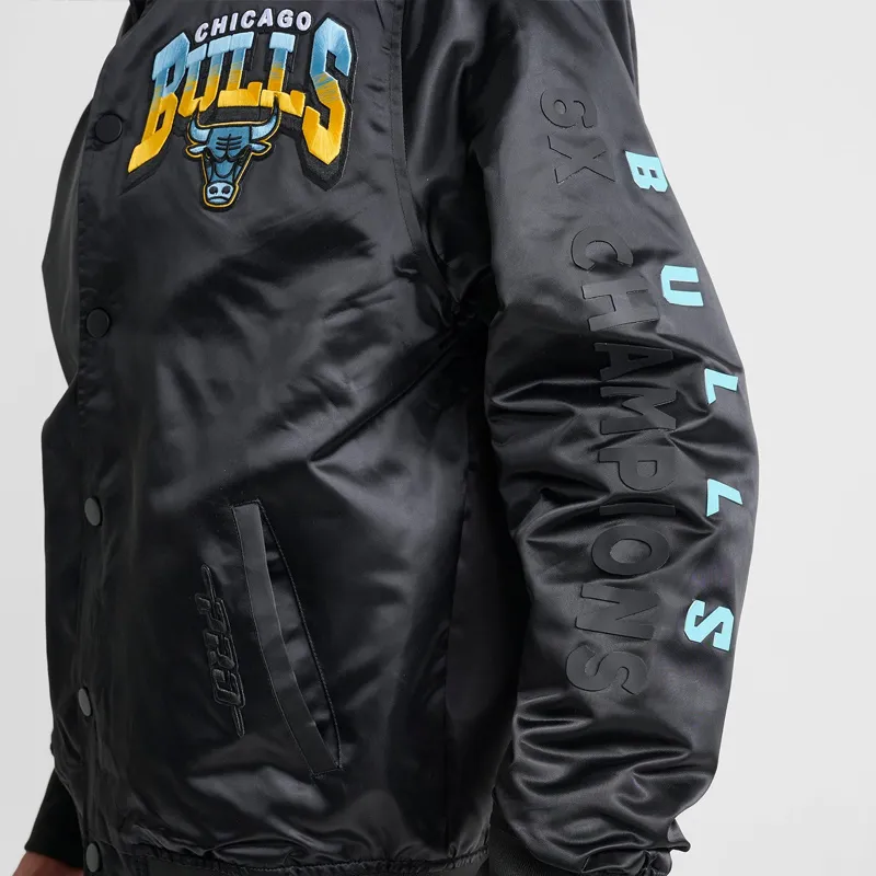 Chicago Bulls Gamma 6-Time Champs Black Satin Jacket - Image 5