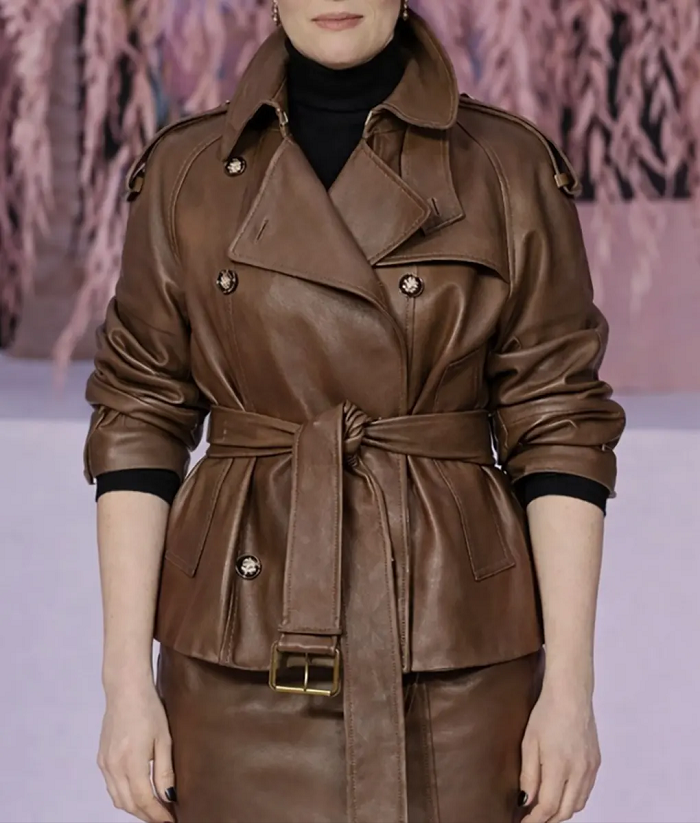 Claire Foy Double Breasted Brown Jacket