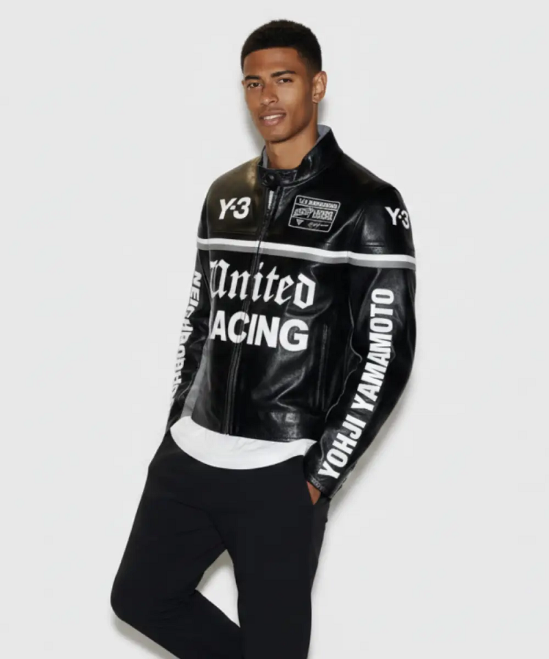 Jude Bellingham Y-3 United Racing Leather Jacket - Image 6