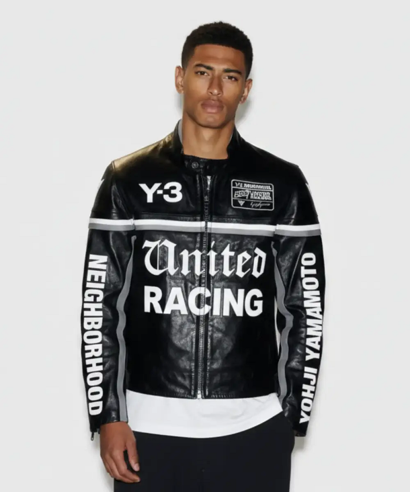 Jude Bellingham Y-3 United Racing Leather Jacket - Image 5