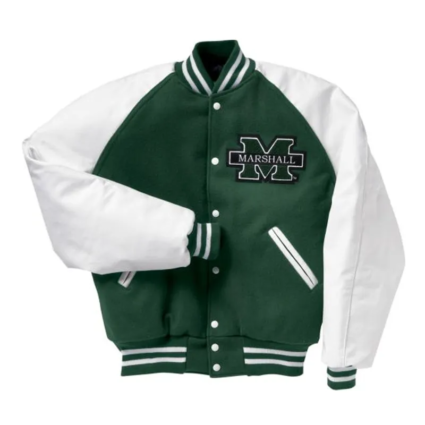 Marshall University Green and White Varsity Jacket