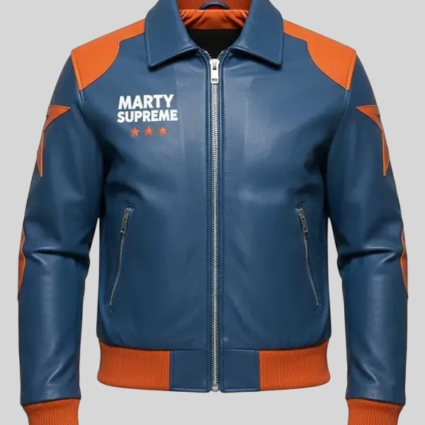 Marty Supreme Blue Leather Jacket