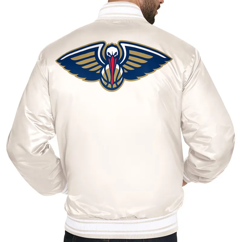 New Orleans Pelicans Double Team Cream Jacket - Image 3